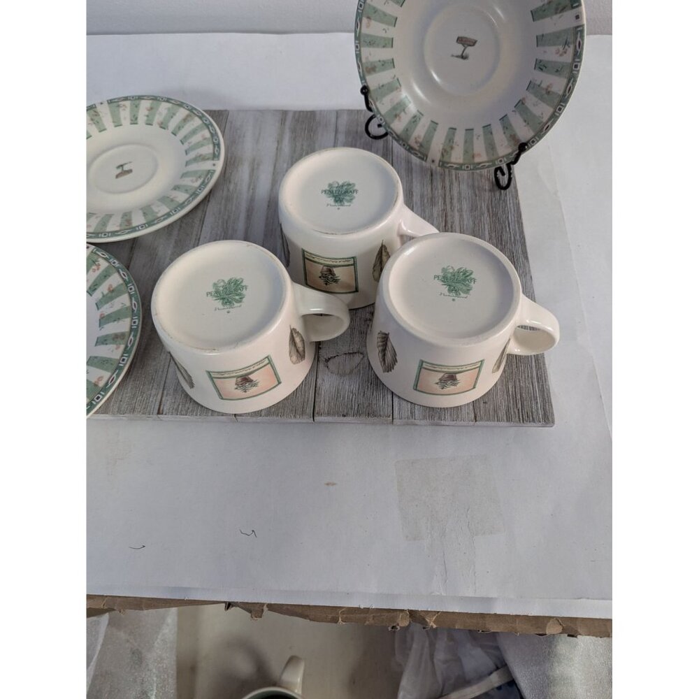 Pfaltzgraff Naturewood Tea Cups and Saucers Set of 3 - Picture 6 of 11